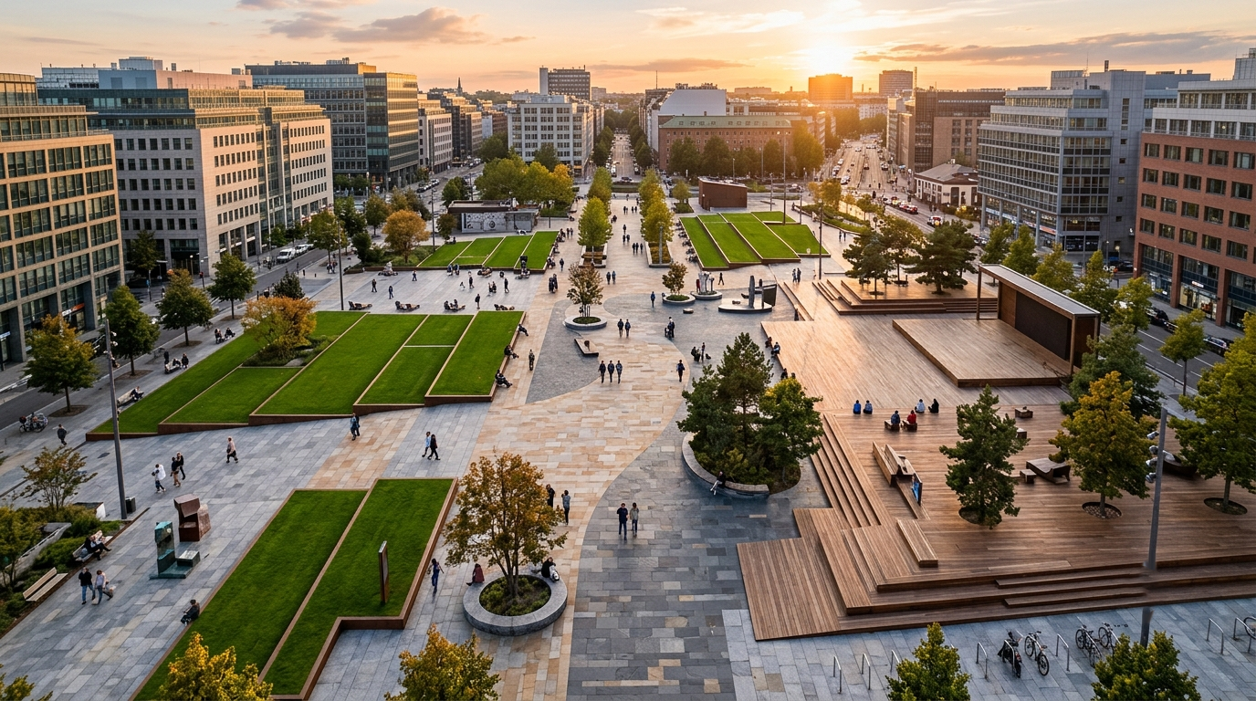 Floor Splitter applied to urban plaza zoning