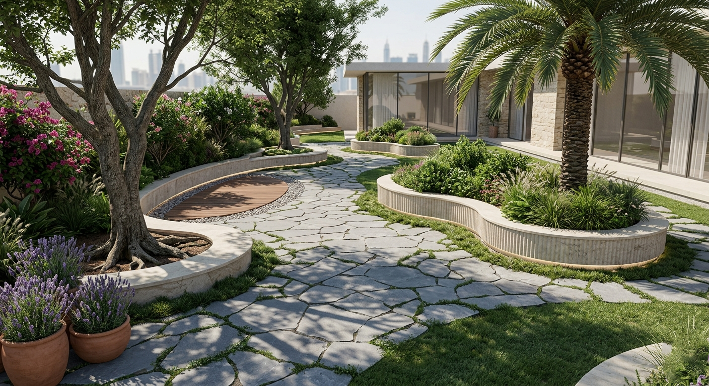 Floor Tracer applied to landscape pathways