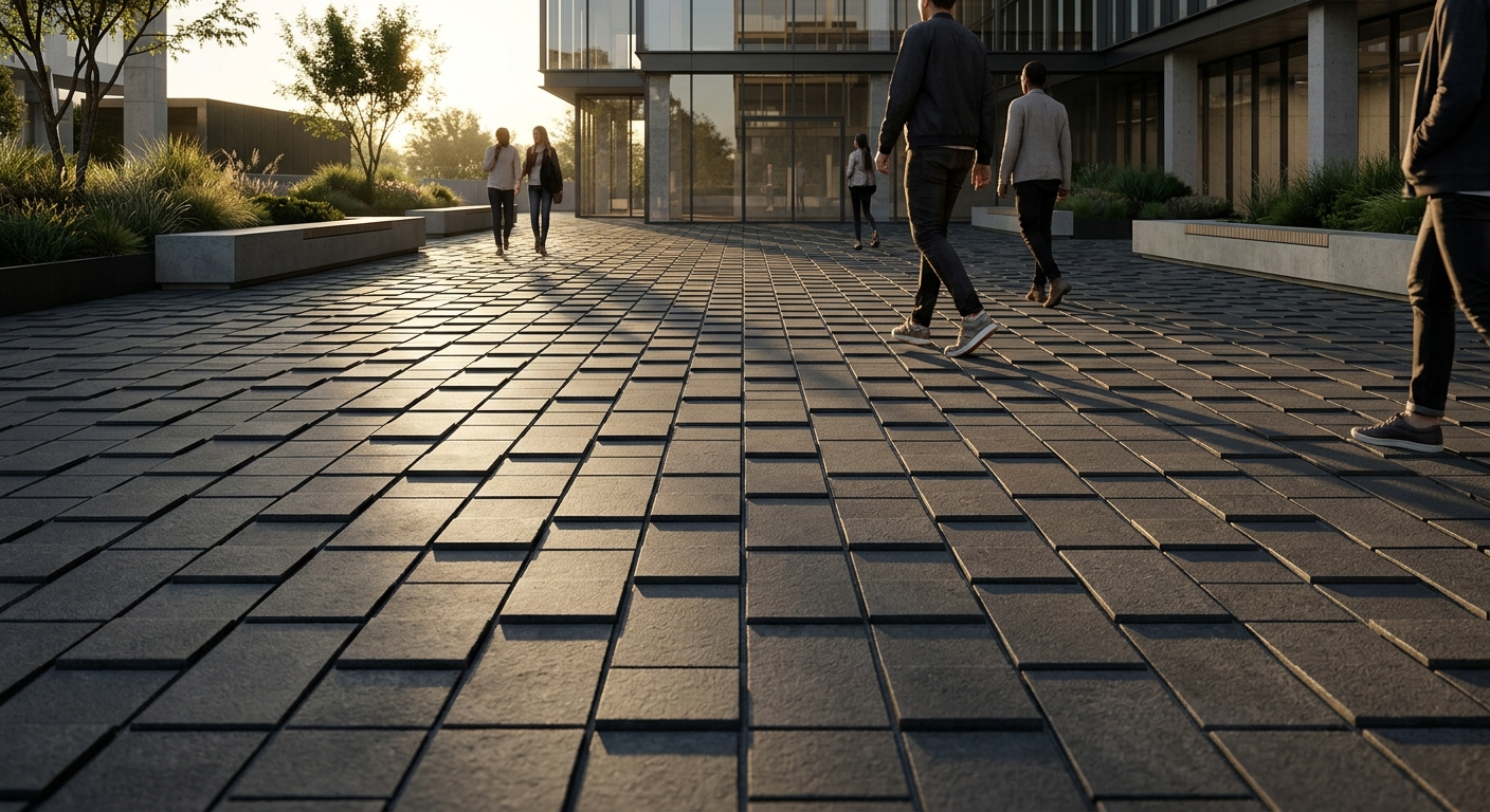 Rectangle perforated screen on a gallery exterior